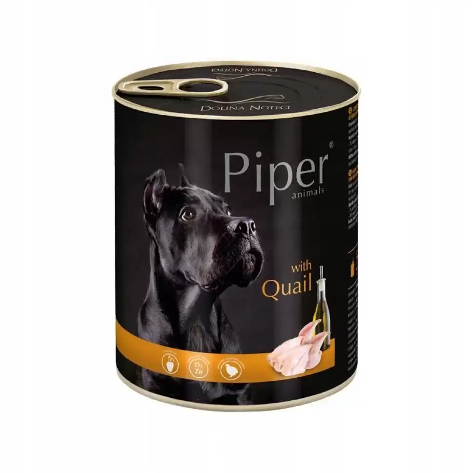 Piper, Hrana Umeda pentru caini cu carne de Prepelita 800 gr