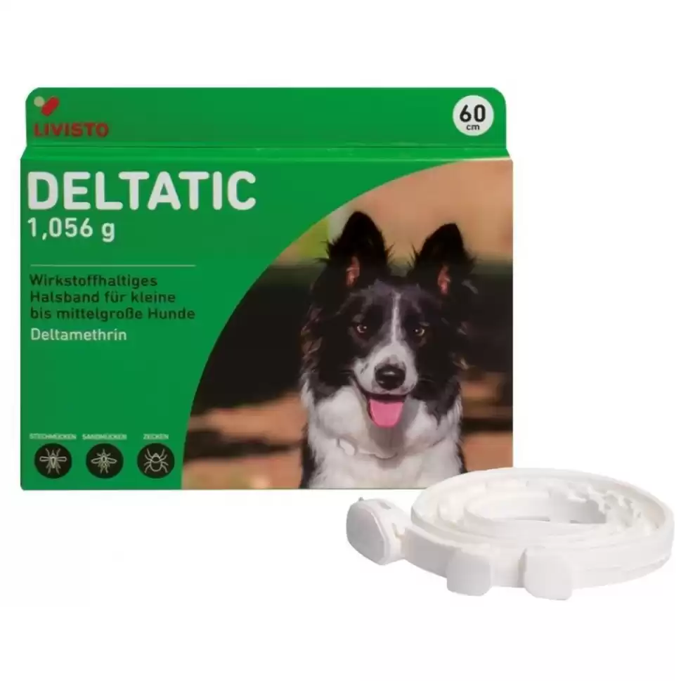 Deltatic 60 cm, zgardă antiparazitară pentru câini de talie mica si medie