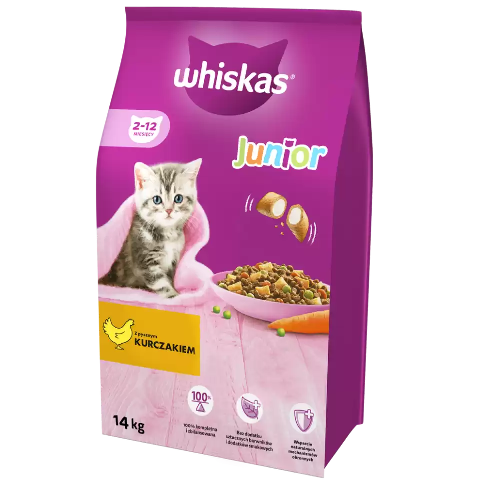Whiskas Junior cu pui 14 kg